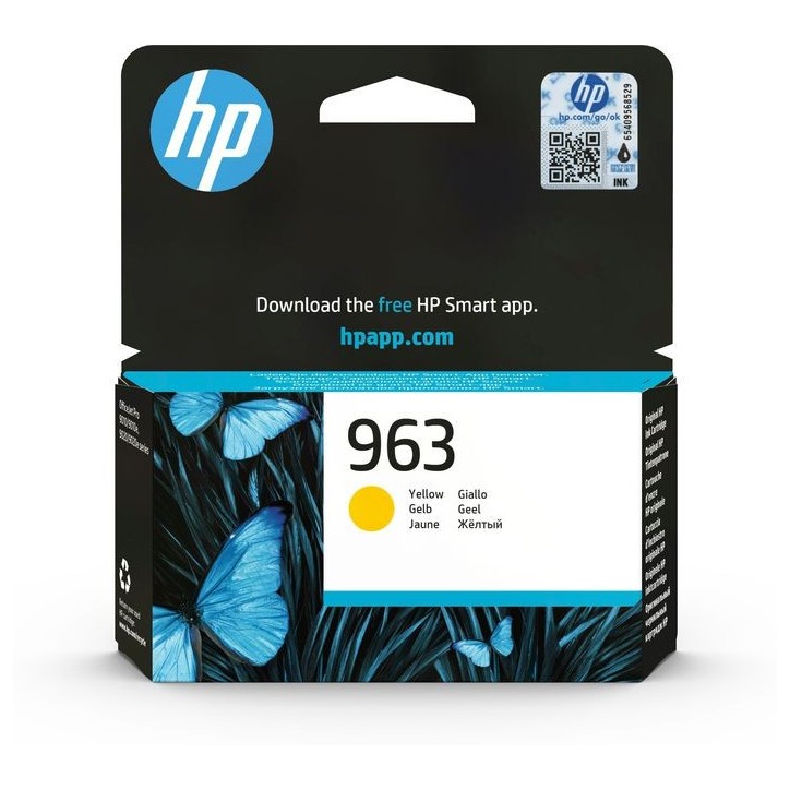 3JA25AE HP 963 Yellow Original Ink Cartridge 192545866446, 192545866422, 192545866439