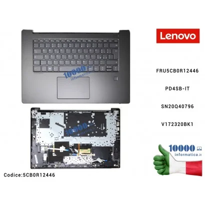 5CB0R12446 Tastiera Italiana Retroilluminata Completa di Top Case Superiore LENOVO IdeaPad 530S-15IKB (81EV) FRU5CB0R12446 PD...