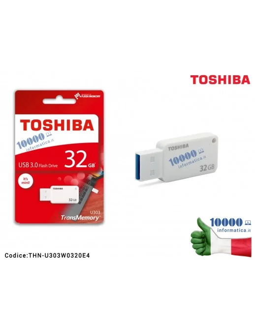 THN-U303W0320E4 Chiavetta USB Pen Drive TOSHIBA TranMemory U303 AKATSUKI USB 3.0 [32 GB]