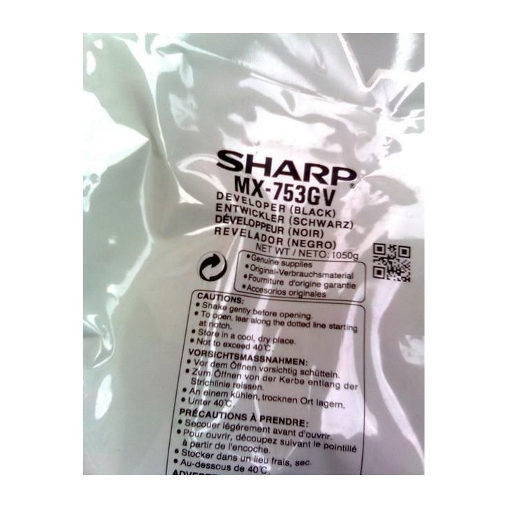 MX753GV Sharp Developer, Black Sharp MX-M623, MX-M623N, MX-M623U, MX-M753, MX-M753N, MX-M753U.