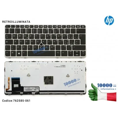762585-061 Tastiera Italiana Retroilluminata HP EliteBook 820 G1 720 G1 (FRAME SILVER) 730541-061 762585-061 776452-061 6037B...