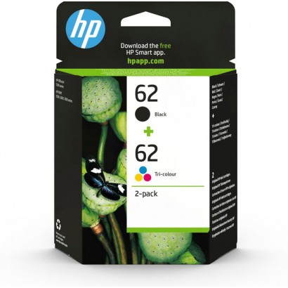 N9J71AE N9J71AE HP 62 2-pack Black/Tri-color Original Ink Cartridges 1037306 889894419385