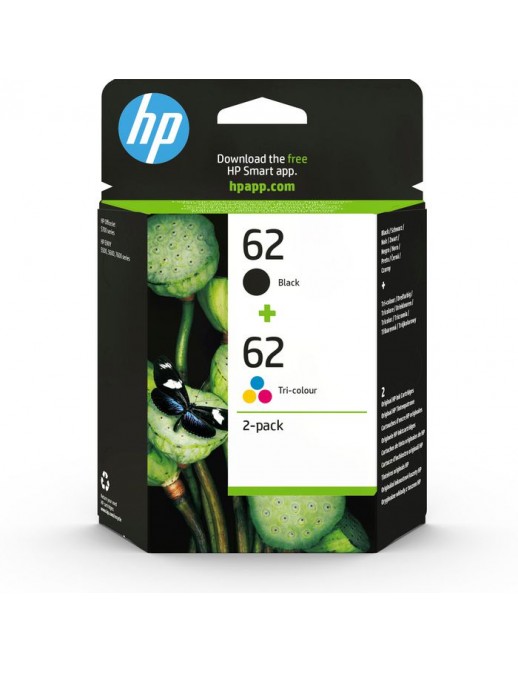 N9J71AE N9J71AE HP 62 2-pack Black/Tri-color Original Ink Cartridges 1037306 889894419385