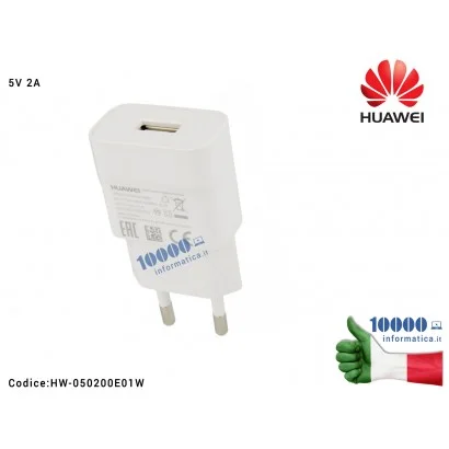 Alimentatore Carica Batteria USB HUAWEI 10W 5V 2A [BIANCO] (HW-050200E01) Honor 7 (PLK-L01)Honor 7 (PLK-L11)