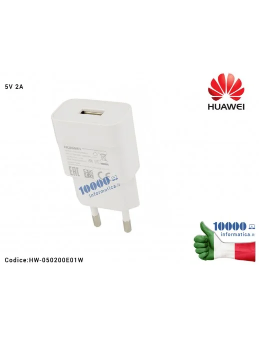 Alimentatore Carica Batteria USB HUAWEI 10W 5V 2A [BIANCO] (HW-050200E01) Honor 7 (PLK-L01)Honor 7 (PLK-L11)