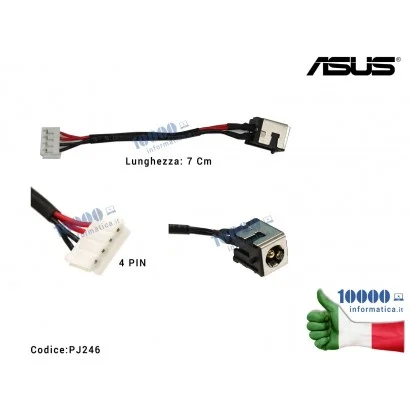 PJ246 Connettore di Alimentazione DC Power Jack PJ246 ASUS K50 K60 P50 X5DC X50IJ K50IN K50AE K50ID K50IP K50IJ K70