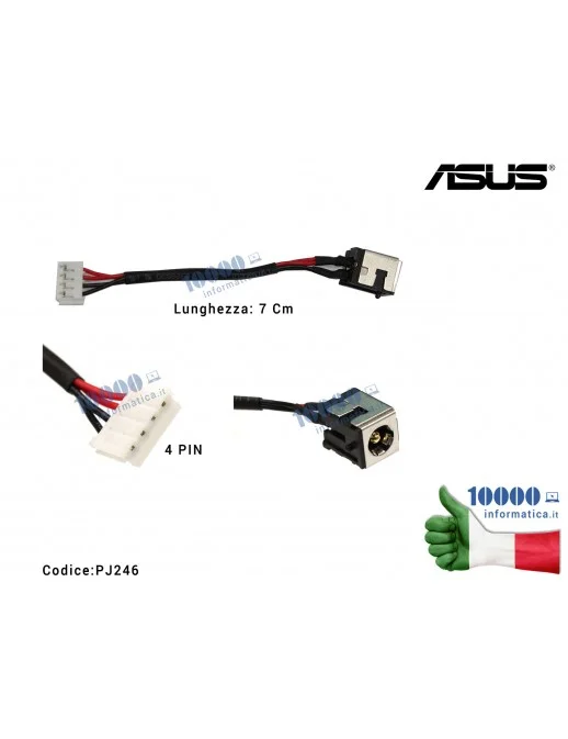 PJ246 Connettore di Alimentazione DC Power Jack PJ246 ASUS K50 K60 P50 X5DC X50IJ K50IN K50AE K50ID K50IP K50IJ K70