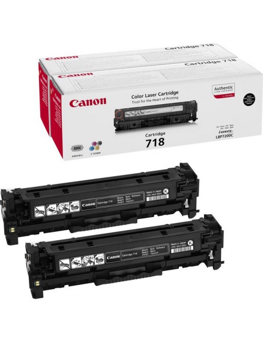 2662B005 2662B005 Canon 718 BK VP, black, 6800 pages, 2 pack, for LBP7200Cdn, MF8330Cdn, MF8350Cdn 3400 pagine