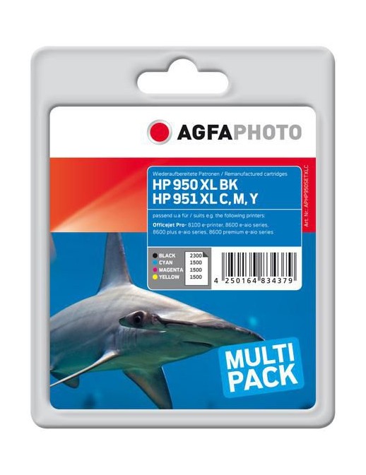 APHP950SETXLC APHP950SETXLC AgfaPhoto No. 950 XL black, CN045AE, No. 951 XL c/m/y, CN046AE, CN047AE, CN048AE Pigment-based ink