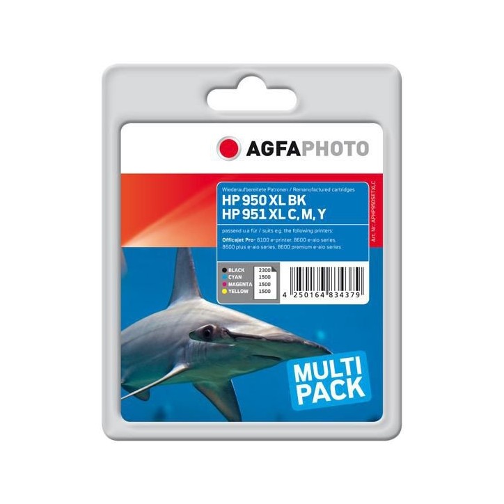 APHP950SETXLC AgfaPhoto No. 950 XL black, CN045AE, No. 951 XL c/m/y, CN046AE, CN047AE, CN048AE Pigment-based ink