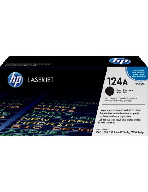 Q6000A Q6000A HP 124A Black Original LaserJet Toner Cartridge HPQ6000A, 649483 Color LaserJet CM1015 Multifunction Printer, C...