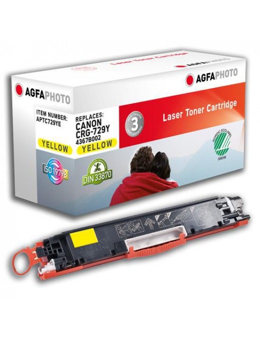 APTC729YE APTC729YE AgfaPhoto Toner Cartridge for Canon i-SENSYS LBP 7010C, 1000 pages, Yellow Canon
