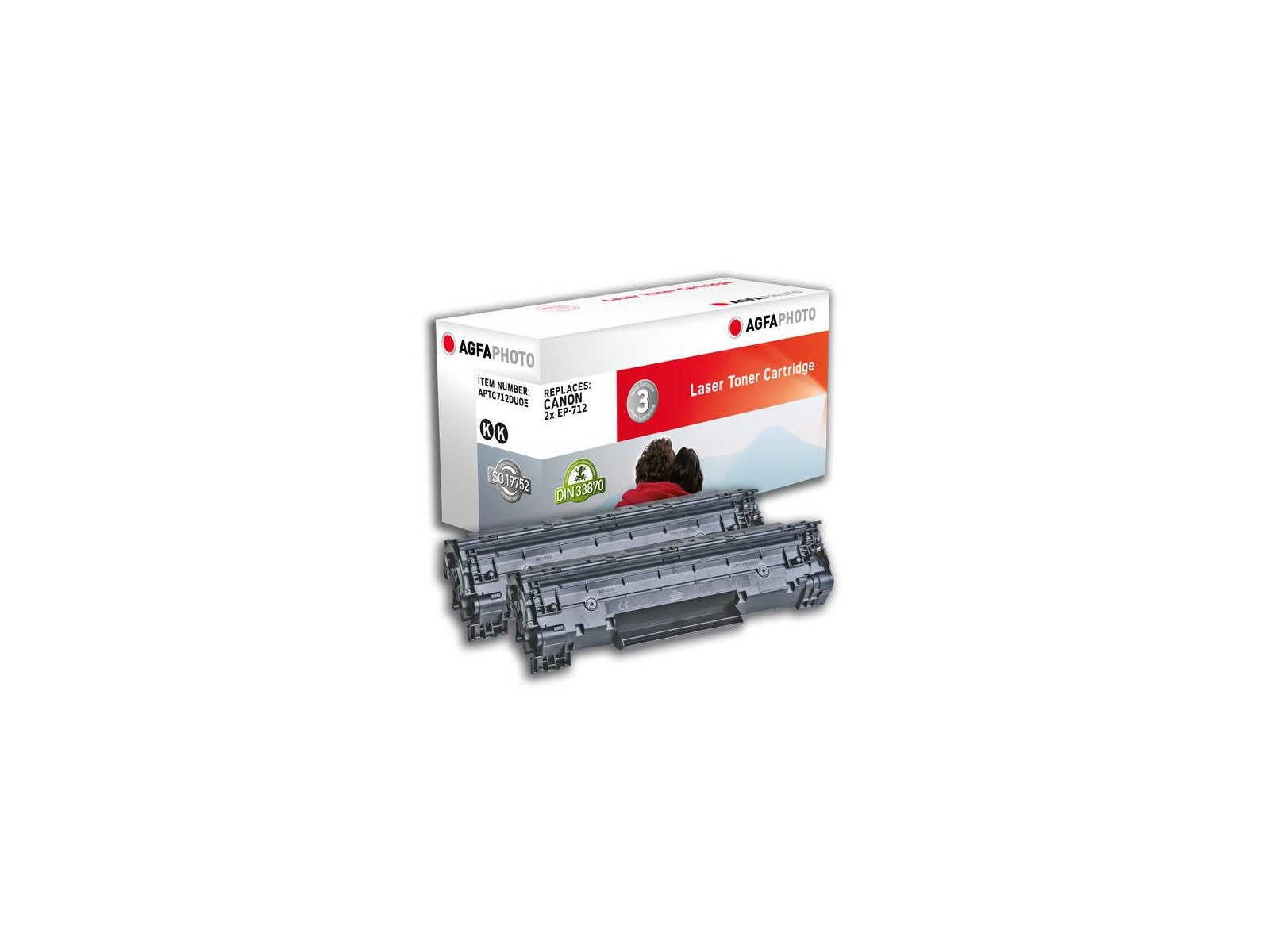 APTC712DUOE APTC712DUOE AgfaPhoto 2 x 1500 page yield, f/Canon, Black 2