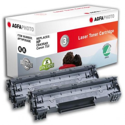 APTHP35ADE APTHP35ADE AgfaPhoto 2 x Laser cartridge replacement for HP CB435AD/ Canon 712, Black 1500 pagine