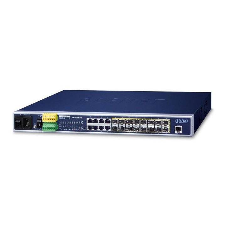 MGSW-24160F Planet L2+ 16-Port 100/1000BASE-X SFP + 8-Port 10/100/1000BASE-T Managed Metro Ethernet Switch 10000