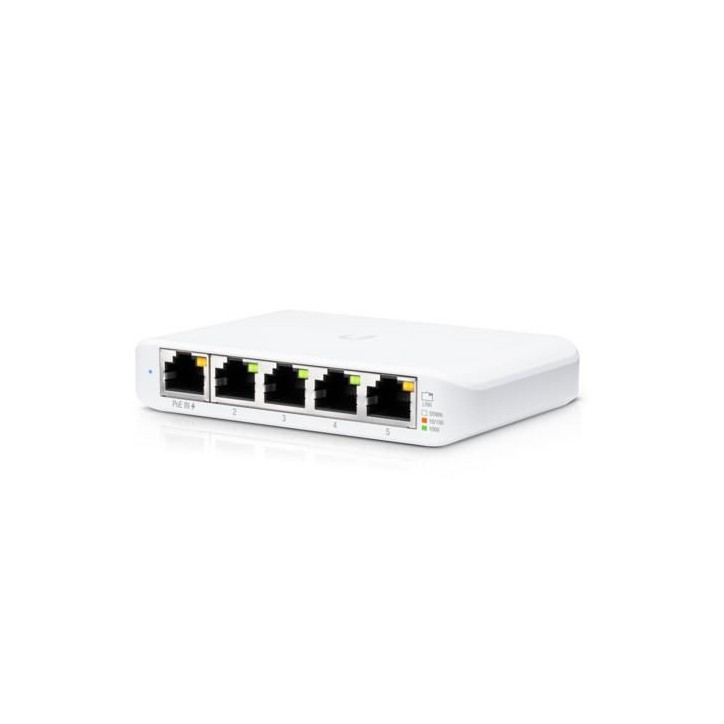 USW-FLEX-MINI Ubiquiti 5x 10/100/1000, RJ-45, 2.5 W, 107.16 x 70.15 x 21.17 mm, 150 g(EU PSU ONLY) 820639 CE, FCC, IC