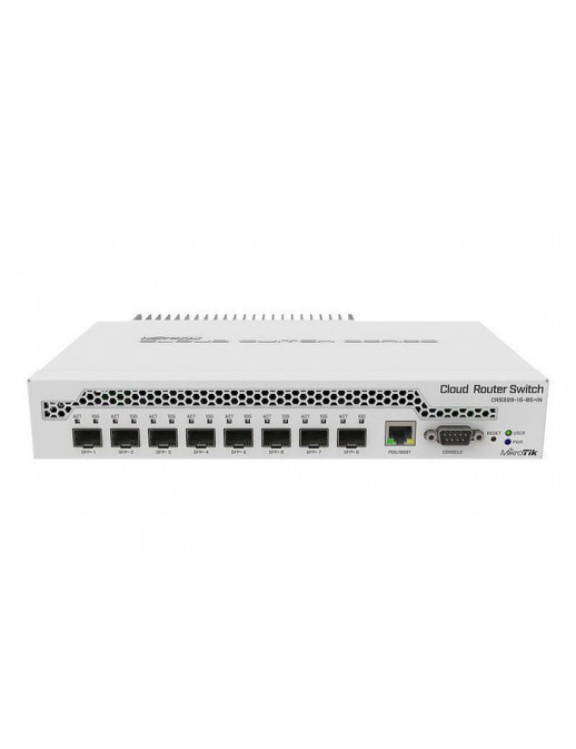 CRS309-1G-8S+IN CRS309-1G-8S+IN MikroTik Gigabit Ethernet port, 8x SFP+ ports, PoE-in, 800MHz CPU, 512MB RAM, 16MB Flash, Lic...