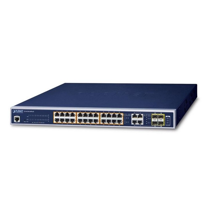 GS-4210-24PL4C Planet 24-Port 10/100/1000T 802.3at PoE + 4-Port Gigabit TP/SFP Combo Managed Switch (/440W PoE Budget) FCC 15 A,