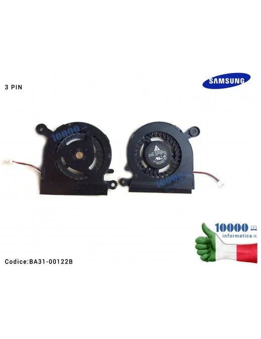 BA31-00122B Ventola Fan SAMSUNG NP900 NP930S3G NP900X3C 900X3D 900X3E 900X3F NP915S3G NP905S3G NP910S3G [3 PIN] DFS150005000T...