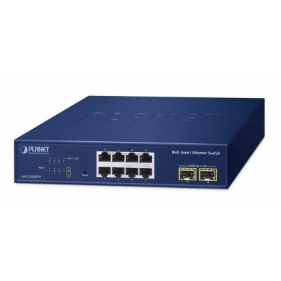 GS-2210-8T2S GS-2210-8T2S Planet 8-Port 10/100/1000T + 2-Port 1000X SFP Web Smart Ethernet Switch FCC Part 15 Class A, CE