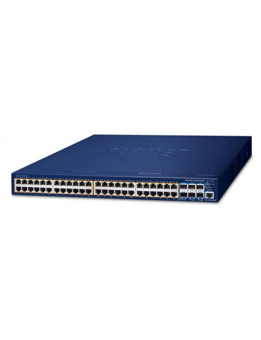 SGS-6310-48P6XR SGS-6310-48P6XR Planet L3 48-Port 10/100/1000T 802.3at PoE + 6-Port 10G SFP+ Stackable Managed Switch with 55...