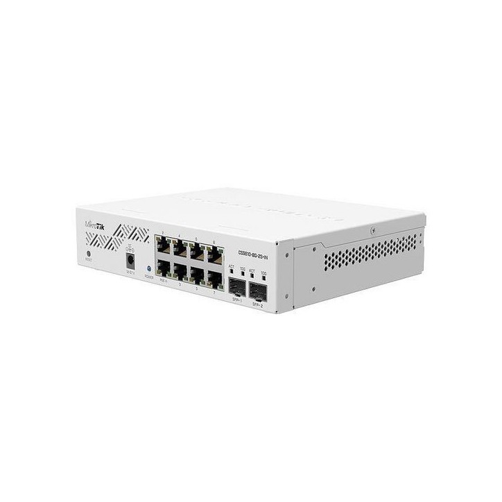CSS610-8G-2S+IN MikroTik 8 x 10/100/1000 Ethernet ports, 2 x SFP+ ports, 12-57 V, 200 x 167 x 46 mm