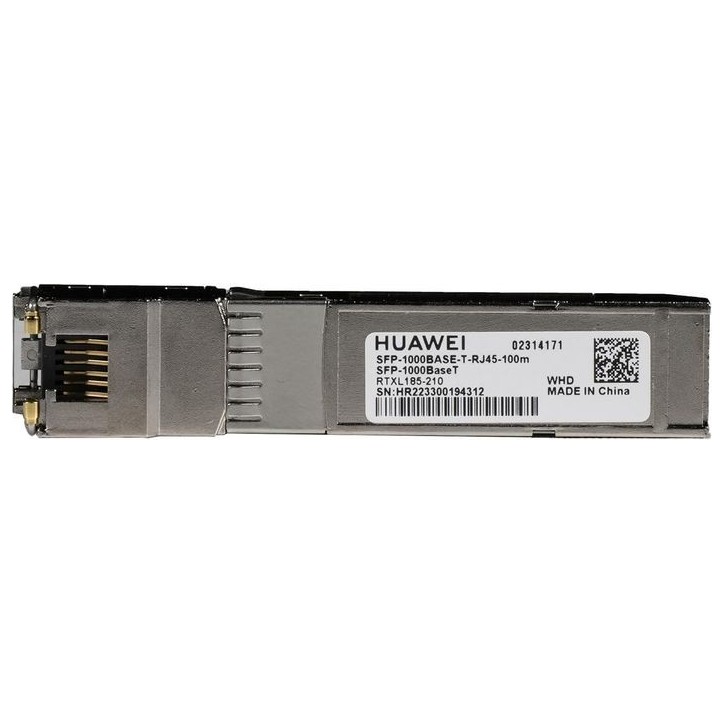 SFP-1000BASET HUAWEI eKit SFP, RJ-45, Gigabit Ethernet, 100m 02314171 NONE - Only use for non-battery items