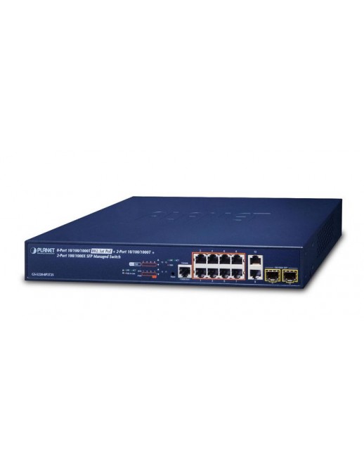 GS-5220-8P2T2S GS-5220-8P2T2S Planet L2+ 8-Port 10/100/1000T 802.3at PoE & 2-Port 10/100/1000T & 2-Port 100/1000X SFP Managed...