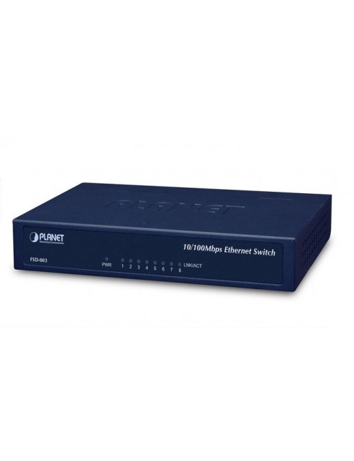 FSD-803 FSD-803 Planet 8x RJ-45 Ports, 10/100Mbps Fast Ethernet, 4.3W, 325g FCC Part 15 Class B, CE