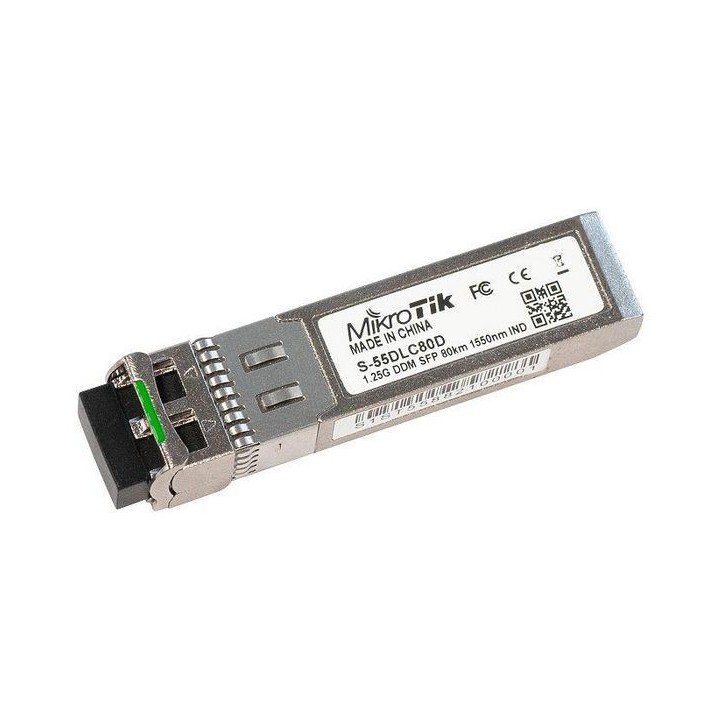 S-55DLC80D MikroTik SFP 1.25G module for 80km links with Dual LC-connector