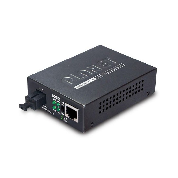 GT-806A15 Planet 10/100/1000Base-T to 1000Base-LX (WDM) Media Converter TX:1310nm~15km FCC, CE