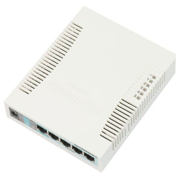 RB260GS MikroTik 5 x Ethernet, PoE in, SFP ports, 6 W, 6 - 31 V, 212 g, MikroTik SwOS 10047