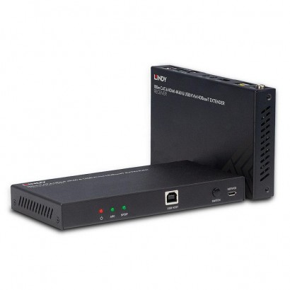 38343 38343 Lindy 100m Cat.6 HDMI 4K60, Audio, IR and RS-232 HDBaseT KVM Extender 876388 Cat6