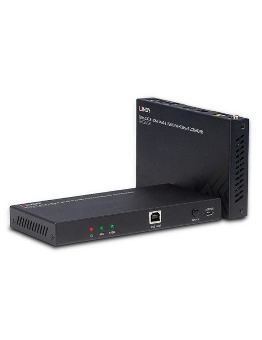 38343 38343 Lindy 100m Cat.6 HDMI 4K60, Audio, IR and RS-232 HDBaseT KVM Extender 876388 Cat6