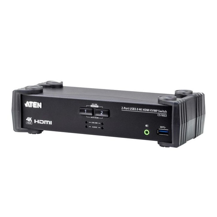 CS1822-AT-G Aten 2-Port USB 3.0 4K HDMI KVMP™ Switch with Audio Mixer Mode