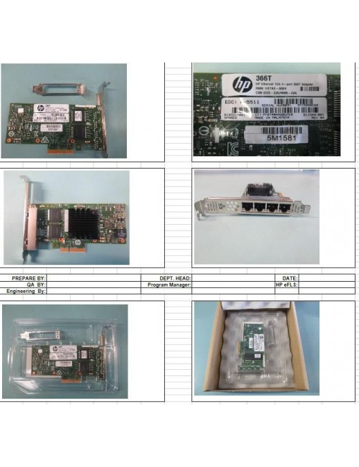 816551-001 816551-001 Hewlett Packard Enterprise Ethernet 1Gb, 4-port 366T adapter, 4x10/100/1000BASE-T RJ45 ports 811546-B21