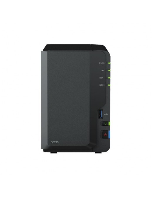 DS223 DS223 Synology Realtek RTD1619B, 2 GB DDR4, Drive Bays x 2, RJ-45 1GbE, USB 3.2 Gen 1 x 1, 165 mm x 108 mm x 232.7 mm, ...