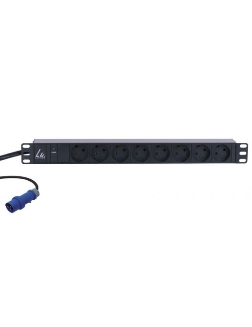 LVR261871D LVR261871D Lanview 19'' rack mount power strip, 3m, 16A with 8 x Danish type K grounded sockets Horizontal