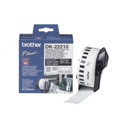 DK22210 DK22210 Brother Durable White Paper Tape - Medium Width Tape - 29mm x 30.48m Brother