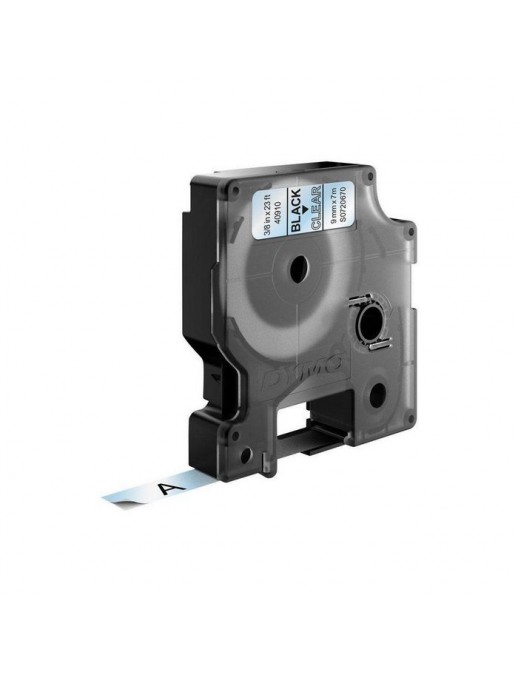 S0720670 S0720670 DYMO D1 - Standard Labels - Black on Transparent - 9mm x 7m 40910 DYMO