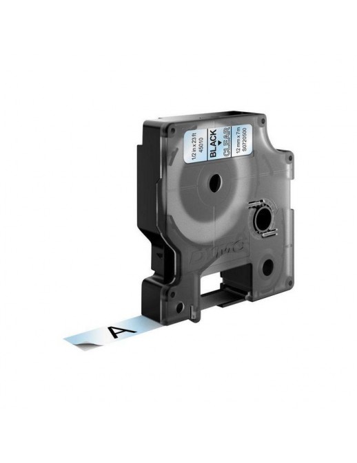 S0720500 S0720500 DYMO D1 - Standard Labels - Black on Transparent - 12mm x 7m DYMO