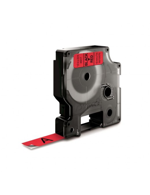 S0720570 S0720570 DYMO D1 - Standard Labels - Black on Red - 12mm x 7m 45017 DYMO