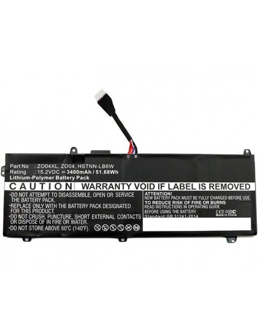 MBXHP-BA0109 MBXHP-BA0109 CoreParts Laptop Battery for HP 51.68Wh Li-Pol 15.2V 3400mAh Black, Zbook Studio G3 808396-421, 808...