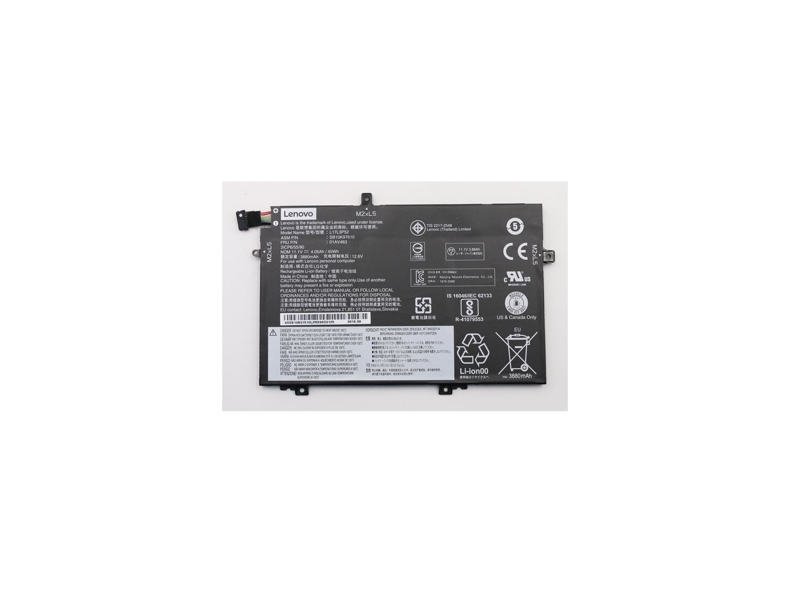 5B10W13897 5B10W13897 Lenovo Internal, 3c, 45Wh, LiIon, CXP 45 Wh