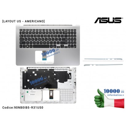 90NB0IB5-R31US0 Tastiera US + Top Case Palmrest ASUS X530 S530 [Star Grey] VivoBook S15 X530U X530UN S530U S530UN X530F X530F...