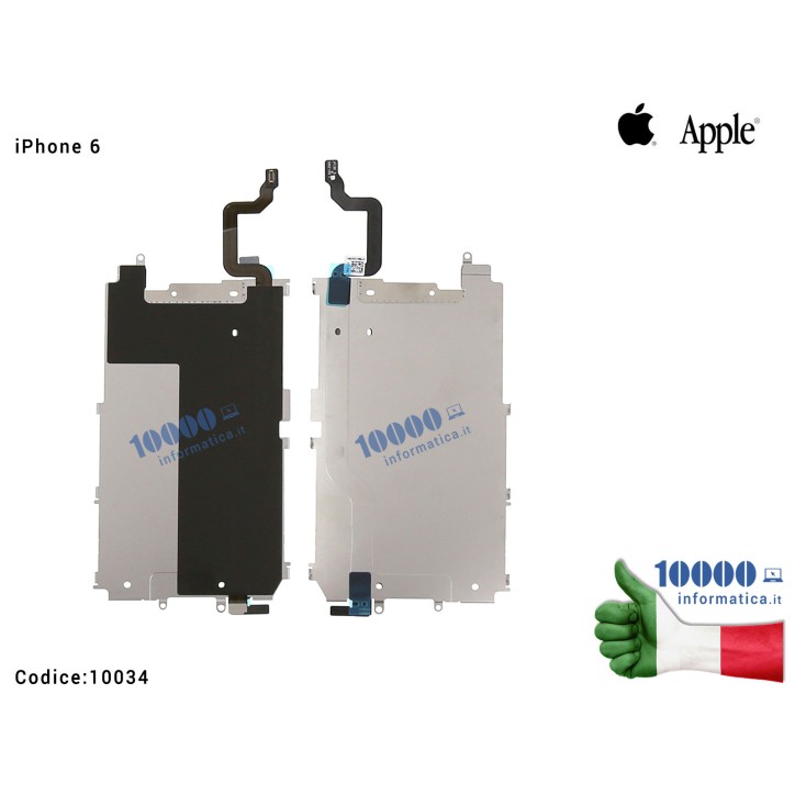Telaio Supporto Metallico Display LCD e Cavo Connettore Tasto Home APPLE iPhone 6 6G (A1549) (A1586) (A1589) Frame LCD Shield Pl
