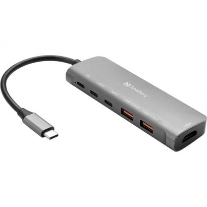 136-65 136-65 Sandberg USB-C Dock HDMI 2xUSB-A 2xUSB-C PD100W 43211615