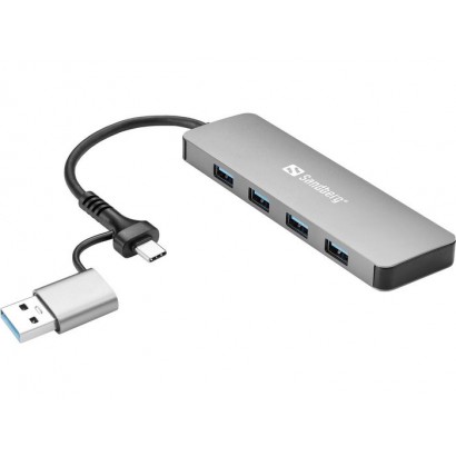136-63 136-63 Sandberg USB-C/A to 4xUSB 3.0 Hub 0,15 m