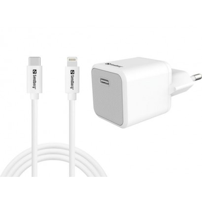 441-57 441-57 Sandberg USB-C AC 20W Charger EU Lightning 1M White