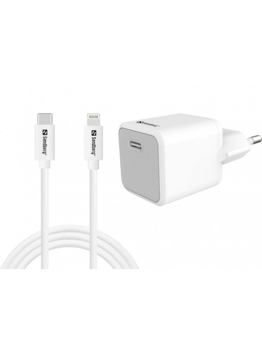 441-57 441-57 Sandberg USB-C AC 20W Charger EU Lightning 1M White